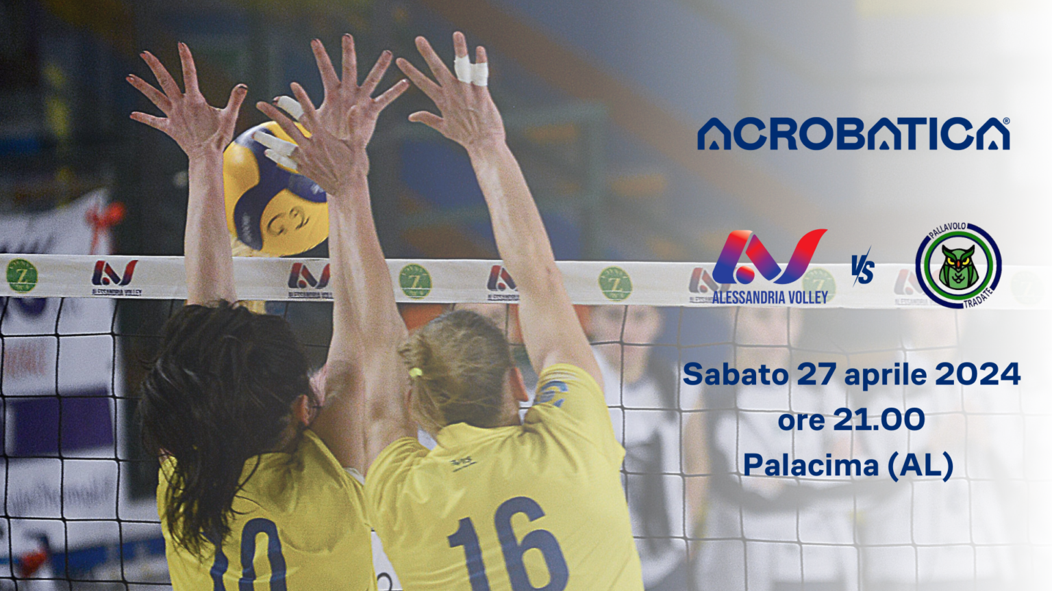 Volley femminile B2: domani alle 21 Acrobatica Alessandria ospita Tradate