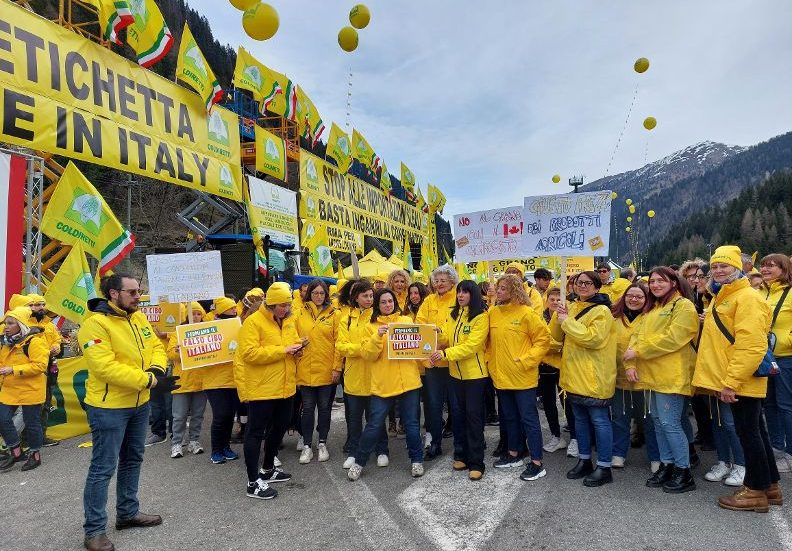 Nei giorni scorsi Coldiretti Alessandria al Brennero per dire “No al fake in Italy”