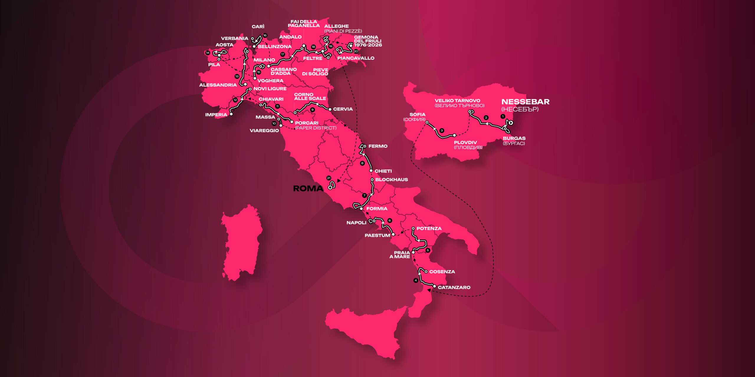 Il Giro d’Italia 2026 in provincia: arrivo a Novi il 21 maggio e partenza da Alessandria il 22