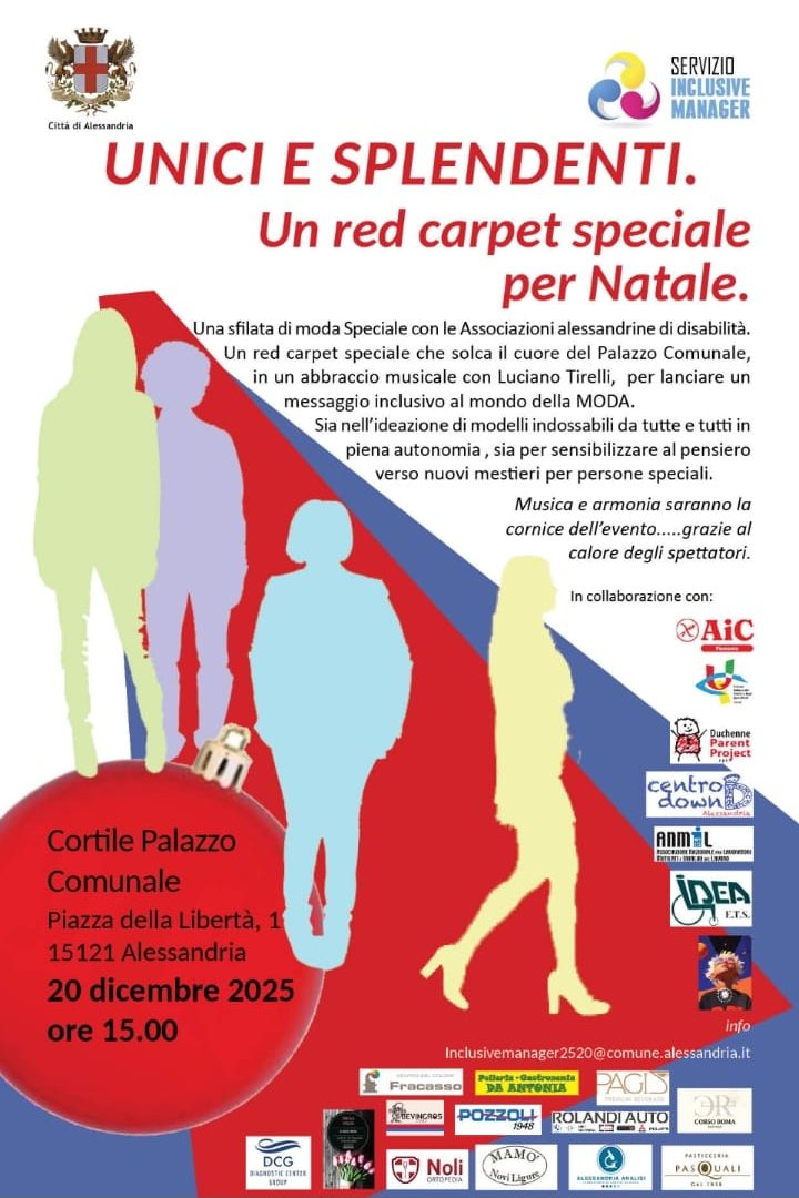 Un ‘red carpet speciale’ per Natale, nel cortile del Comune sabato 20 dicembre alle 15