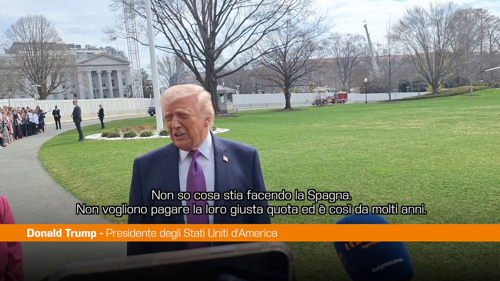 Il presidente Trump: “Il popolo spagnolo è fantastico, la leadership no”