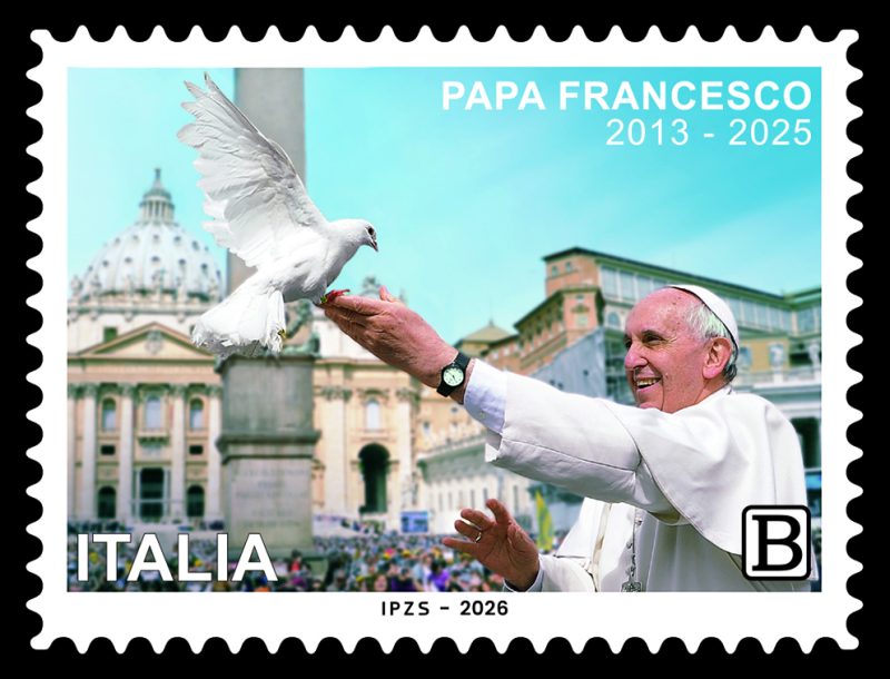 Poste Italiane ha emesso un francobollo commemorativo di Papa Francesco